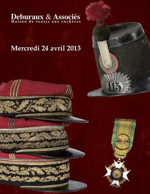 Francis LOISEL Expert - Vente aux enchères les 24 et 26 avril 2013 - Souvenirs historiques - Décorations dont grand croix de l'ordre de l'Aigle Blanc à titre militaire - PARIS DROUOT - Etude DEBURAUX & ASSOCIES 