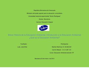 UNIDAD I EDUCACION AMBIENTAL