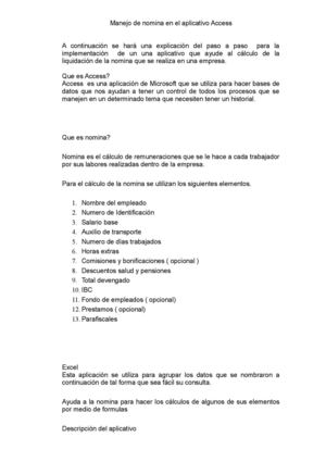 Manual Aplicativo Base de datos Nomina