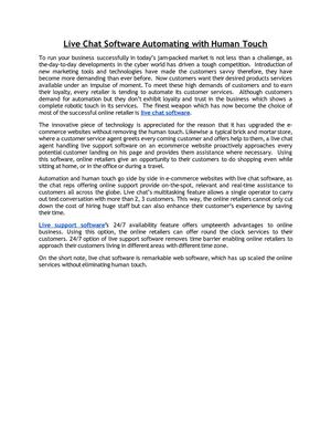 Live Chat Software Automating with Human Touch