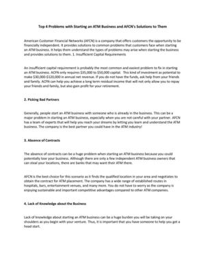 Top 4 Problems with Starting an ATM Business and AFCN's Solutions to Them