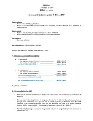 SIPEPREL - CR du  21 03 2013