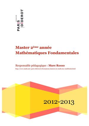 Brochure Master 2ème année de Mathématiques Fondamentales