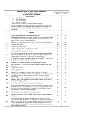 Livres, Estampes, Autographes 25-04-2013 