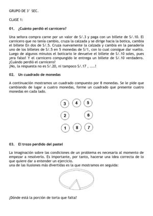 GRUPO DE 3° - 4° SECUNDARIA - CLASE 1 - RAZONAMIENTO LÓGICO