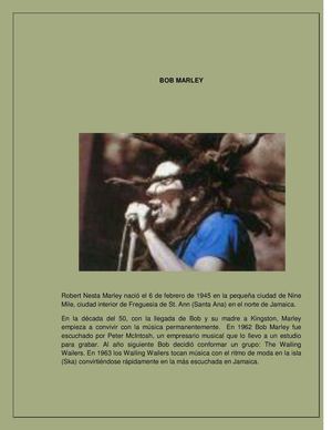 BIOGRAFIA DE BOB MARLEY