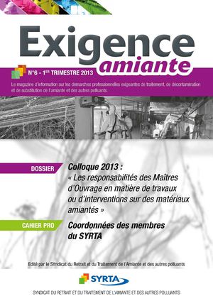 Exigence Amiante - N°6 - 1er trimestre 2013