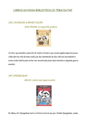 Guía de lecturas para A Paz