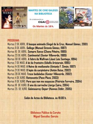 Ciclo de cine galego_Programa_Biblioteca Publica da Coruña MGGarcés