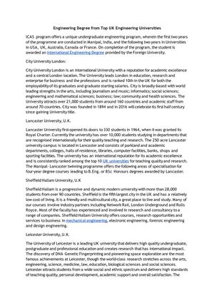 Engineering Degree from Top UK Engineering Universities