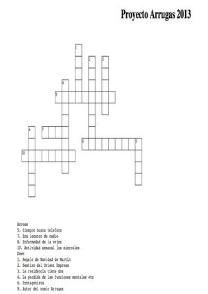 Arrugas - Crucigrama