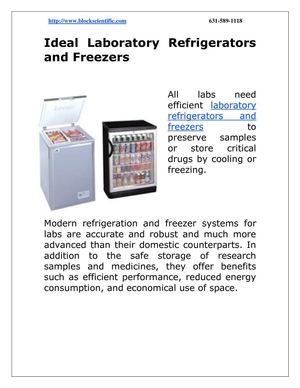 Ideal Laboratory Refrigerators and Freezers