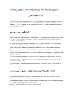 Amway Estafa: ¿Porqué Amway NO es una Estafa?
