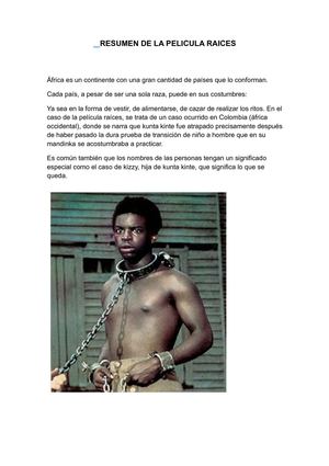 Resumen de la pelicula raices