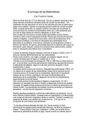 El principe de las matematicas