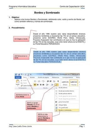 Bordes y sombreado en word