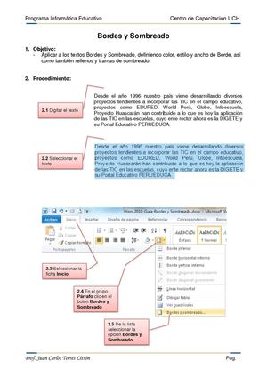 BORDES Y SOMBREADOS EN PDF