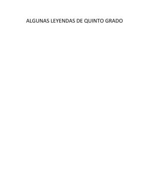 ALGUNAS LEYENDAS DE QUINTO GRADO