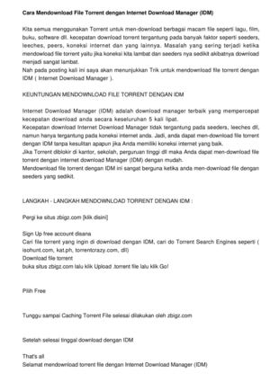 Cara Mendownload File Torrent dengan Internet Download Manager (IDM)