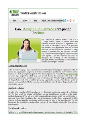 How to buy a upc barcode for specific products