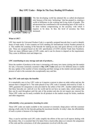 Calaméo - Buy UPC Codes – Helps In The Easy Dealing Of Products