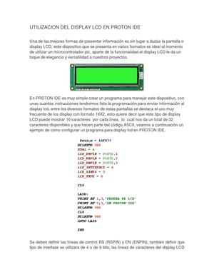 Dysplay LCD en Proton