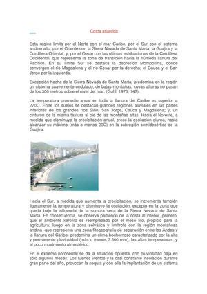 Costa atlántica,pacifica,insular