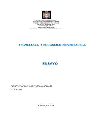 Tecnologia y Educacion en Venezuela