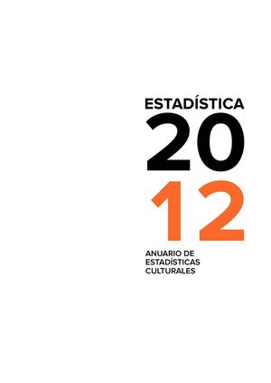 Anuario de estadísticas culturales 2012