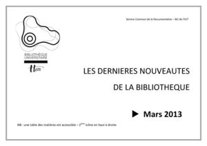 Les dernières acquisitions de la bibliothèque de l'IUT - Mars 2013