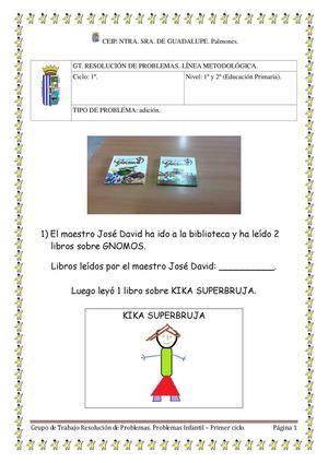 Problemas infantil y primer ciclo Primaria.