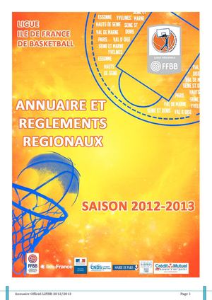 Annuaire et Règlements Officiels LIFBB 2012-2013
