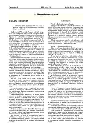 BOJA : Orden currículo Primaria