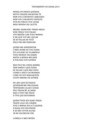Testamento do Judas 2013