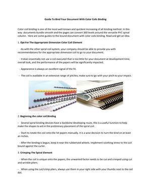 Guide To Bind Your Document With Color Coils Binding