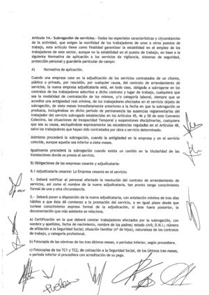 Redacción Art. 14 convenio colectivo 2012-2014