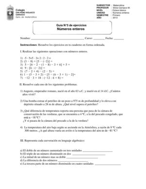 guía n°3 Números enteros