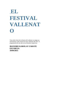 EL FESTIVAL VALLENATO