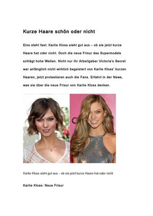 Kurze Haare schön oder nicht