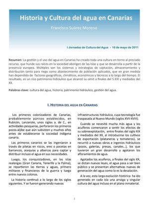 Historia y Cultura del Agua en Canarias