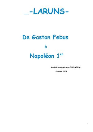 L'habitat de Laruns de Gaston Febus à Napoléon premier