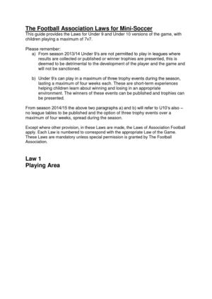 FA Youth Development Review - 7v7 Laws of the Game
