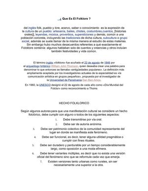 QUE ES EL FOLCLORE 