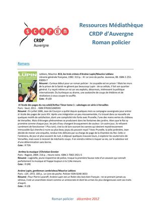 Bibliographie romans policiers Jeunesse