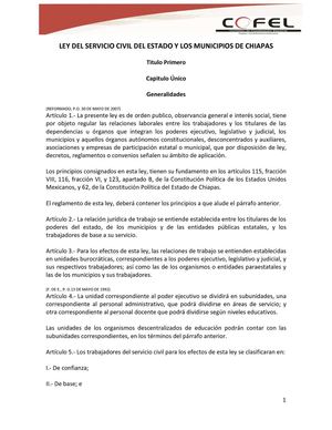 LEY DEL SERVICIO CIVIL DEL ESTADO Y LOS MUNICIPIOS DE CHIAPAS