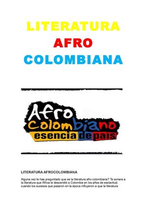 literatura afrocolombiana