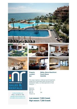 4 Bedroom Holiday Rental Apartment in Marbella Malibu
