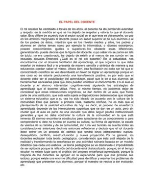 El PAPEL DEL DOCENTE