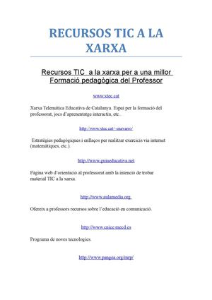 Recursos TIC a la xarxa