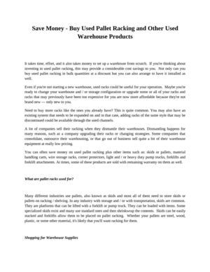 Save Money - Buy Used Pallet Racking and Other Used Warehouse Products